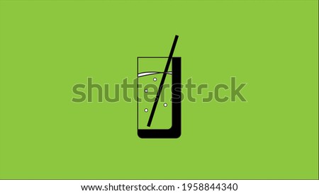 Fresh Soda Glass And Straw
