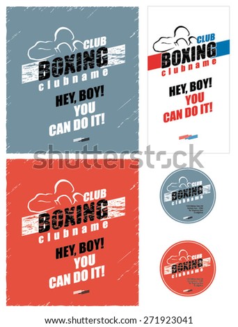 Boxing Club Logo, Boxing Club Poster, Stickers