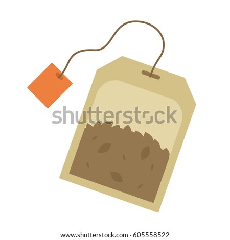 Tea bag isolated on white background.
