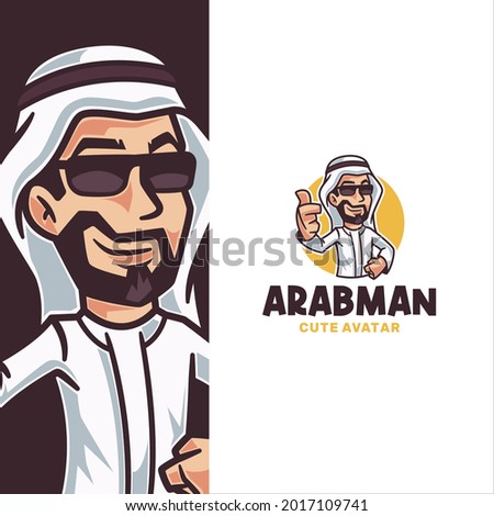 Cool Looking Arab Man Cartoon Character