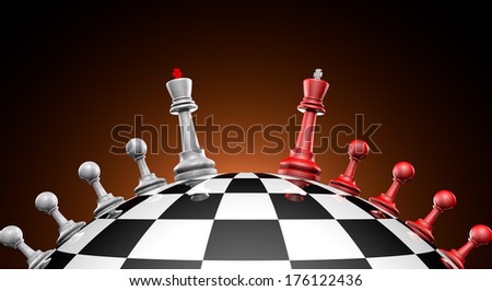 Chess Red And Gray On The Chess Field (Symbol-Political Dialogue) Stock ...