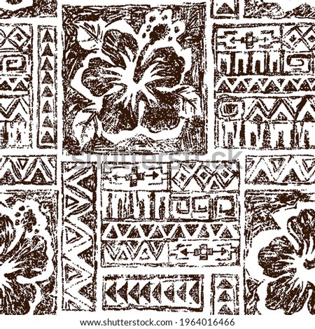 Tribal tropical art pattern of indigenous Hawaiian and Polynesian culture