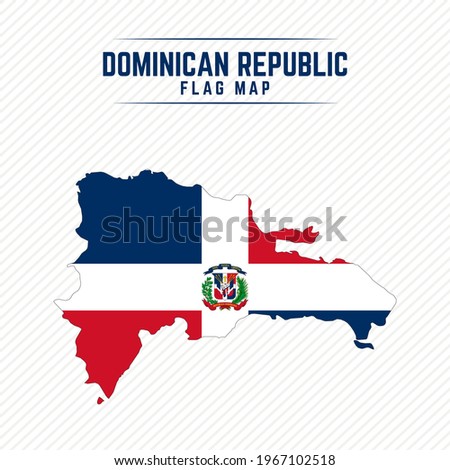 Flag Map of Dominican Republic. Dominican Republic Flag Map
