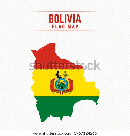 Flag Map of Bolivia. Bolivia Flag Map