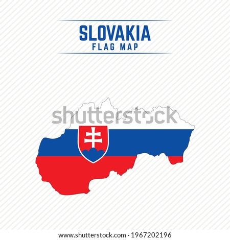 Flag Map of Slovakia. Slovakia Flag Map