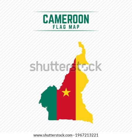 Flag Map of Cameroon. Cameroon Flag Map