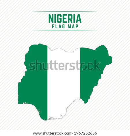 Flag Map of Nigeria. Nigeria Flag Map