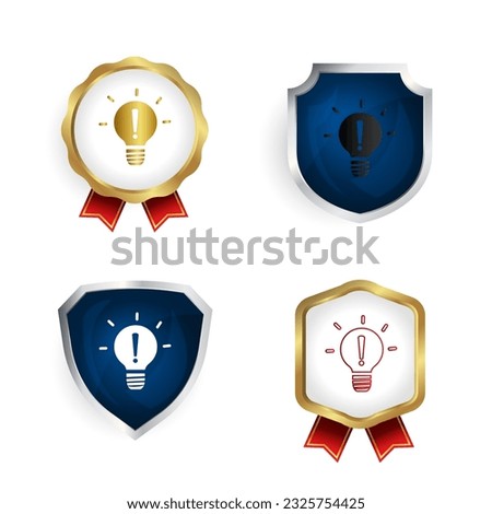Abstract Bulb Exclamation Badge and Label Collection, can be used for business designs, presentation designs or any suitable designs.
