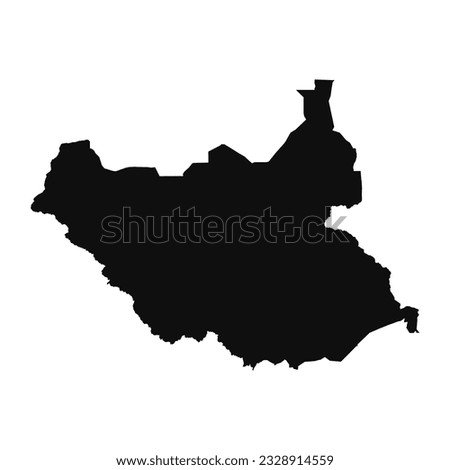 Abstract Silhouette South Sudan Simple Map, can be used for business designs, presentation designs or any suitable designs.