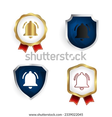 Abstract Notification Bell Badge and Label Collection, can be used for business designs, presentation designs or any suitable designs.