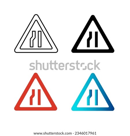Abstract Left Lane Ends Road Silhouette Illustration, can be used for business designs, presentation designs or any suitable designs.