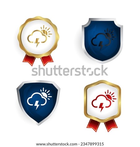 Abstract Day Cloud Lightning Badge and Label Collection, can be used for business designs, presentation designs or any suitable designs.