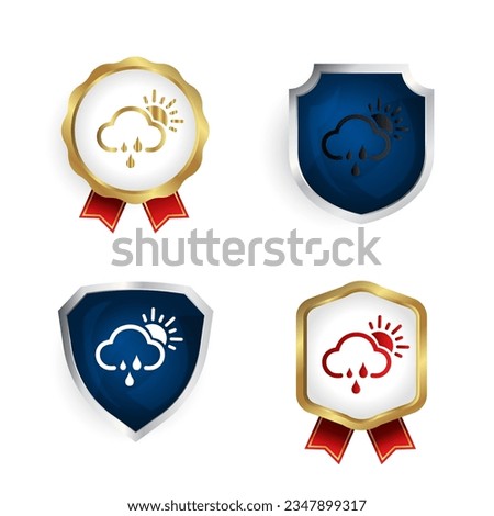 Abstract Day Cloud Rain Badge and Label Collection, can be used for business designs, presentation designs or any suitable designs.