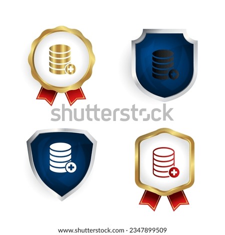 Abstract Add Database Badge and Label Collection, can be used for business designs, presentation designs or any suitable designs.