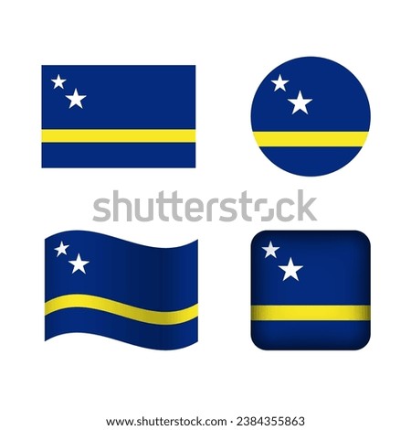 Vector Curacao National Flag Icons Set