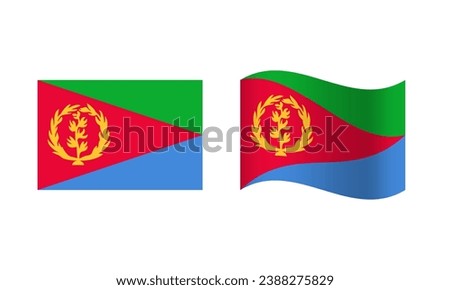 Rectangle and Wave Eritrea Flag Illustration