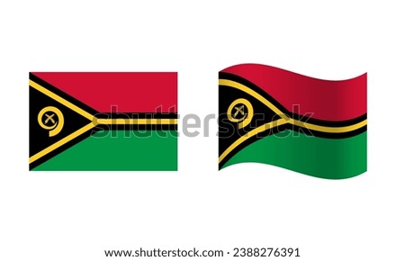 Rectangle and Wave Vanuatu Flag Illustration