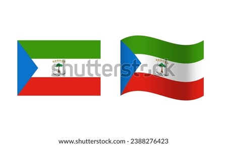 Rectangle and Wave Equatorial Guinea Flag Illustration