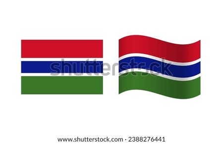 Rectangle and Wave the Gambia Flag Illustration