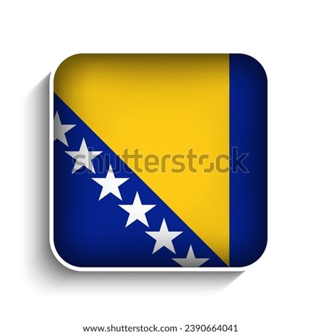 Vector Square Bosnia and Herzegovina Flag Icon