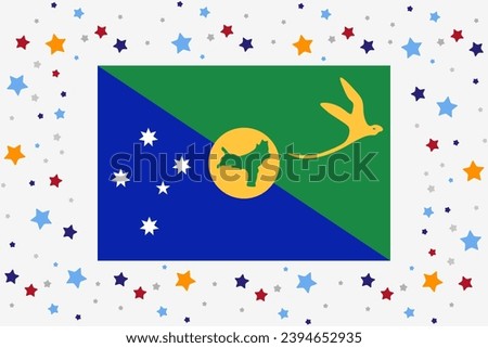 Christmas Island Flag Independence Day Celebration With Stars