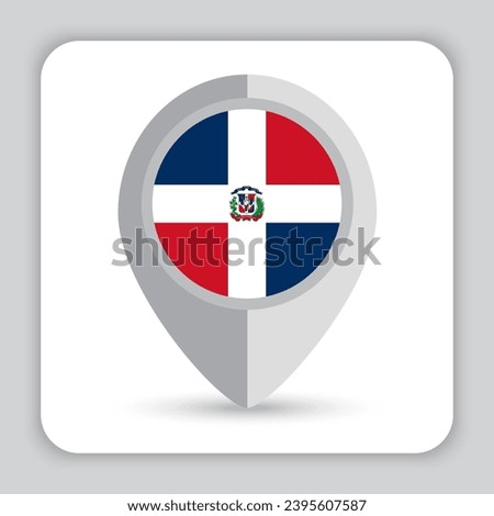 Dominican Republic Flag Pin Map Icon