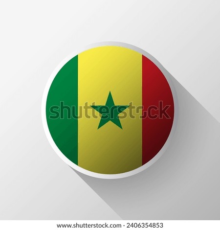 Creative Senegal Flag Circle Badge