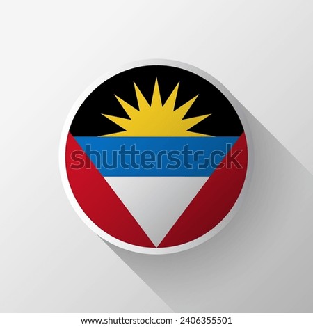 Creative Antigua and Barbuda Flag Circle Badge