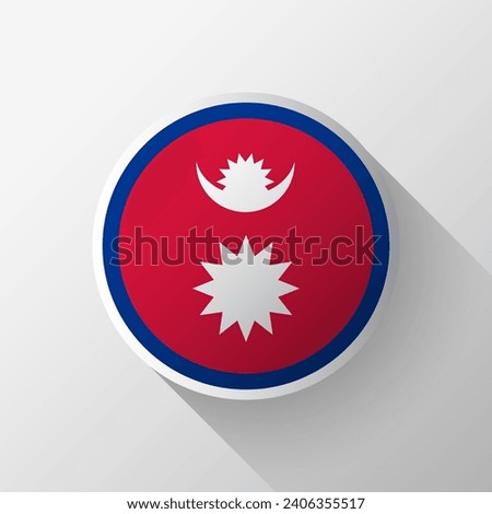 Creative Nepal Flag Circle Badge