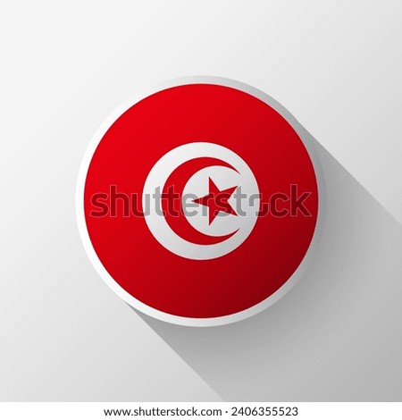 Creative Tunisia Flag Circle Badge