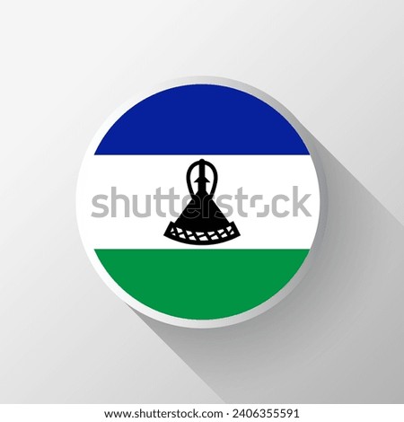 Creative Lesotho Flag Circle Badge