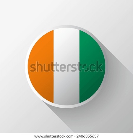 Creative Ivory Coast Flag Circle Badge