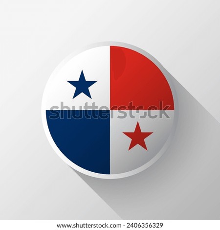 Creative Panama Flag Circle Badge