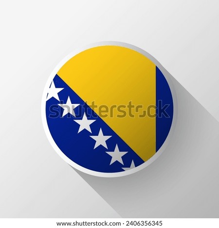 Creative Bosnia and Herzegovina Flag Circle Badge