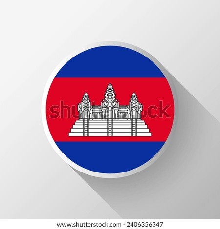 Creative Cambodia Flag Circle Badge