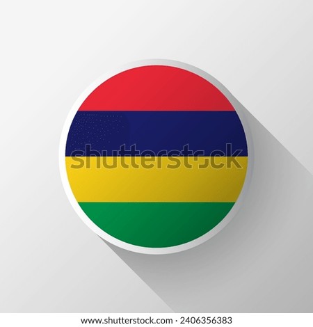 Creative Mauritius Flag Circle Badge