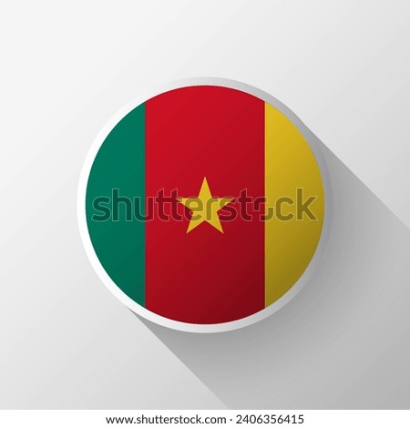 Creative Cameroon Flag Circle Badge