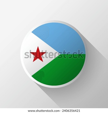 Creative Djibouti Flag Circle Badge