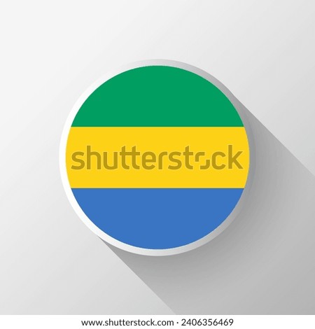 Creative Gabon Flag Circle Badge