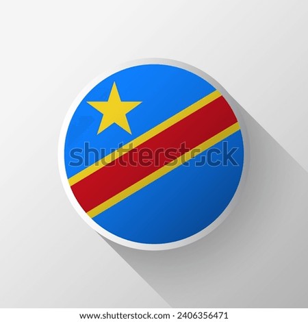 Creative Democratic Republic of the Congo Flag Circle Badge