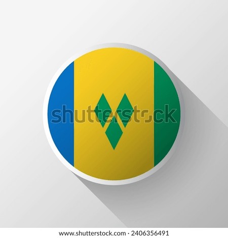 Creative Saint Vincent and the Grenadines Flag Circle Badge