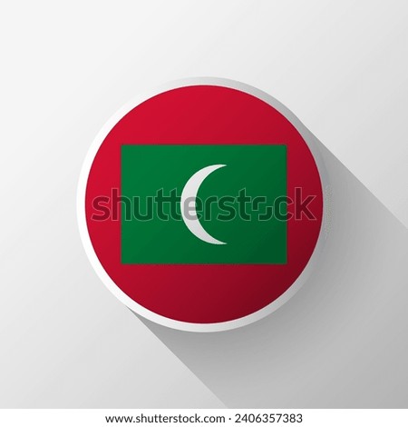Creative Maldives Flag Circle Badge