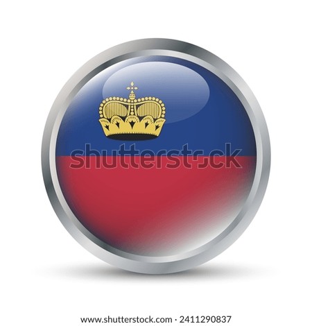 Liechtenstein Flag 3D Badge Illustration