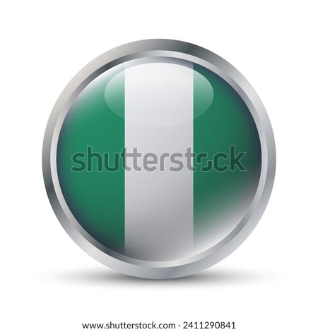 Nigeria Flag 3D Badge Illustration