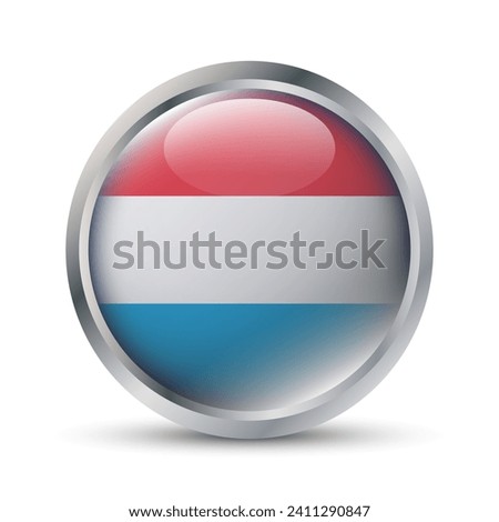 Luxembourg Flag 3D Badge Illustration