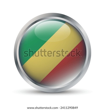 Republic of the Congo Flag 3D Badge Illustration