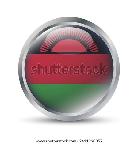 Malawi Flag 3D Badge Illustration