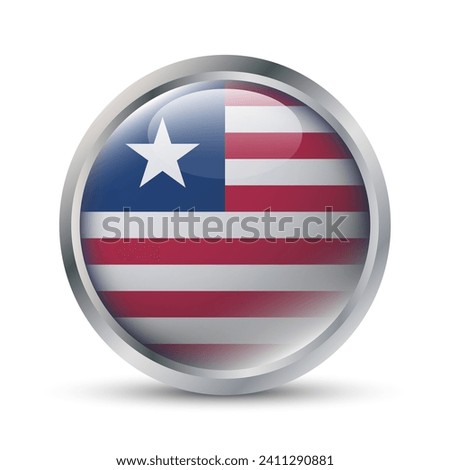 Liberia Flag 3D Badge Illustration
