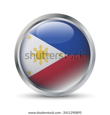 Philippines Flag 3D Badge Illustration