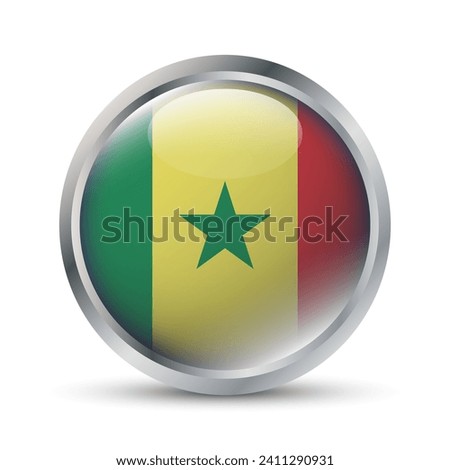 Senegal Flag 3D Badge Illustration